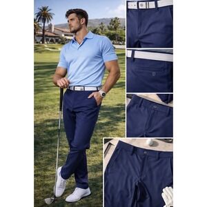 Public Rec Workday Pants Mens 42x30 Navy Blue Stretch Chino Trousers Five Pocket